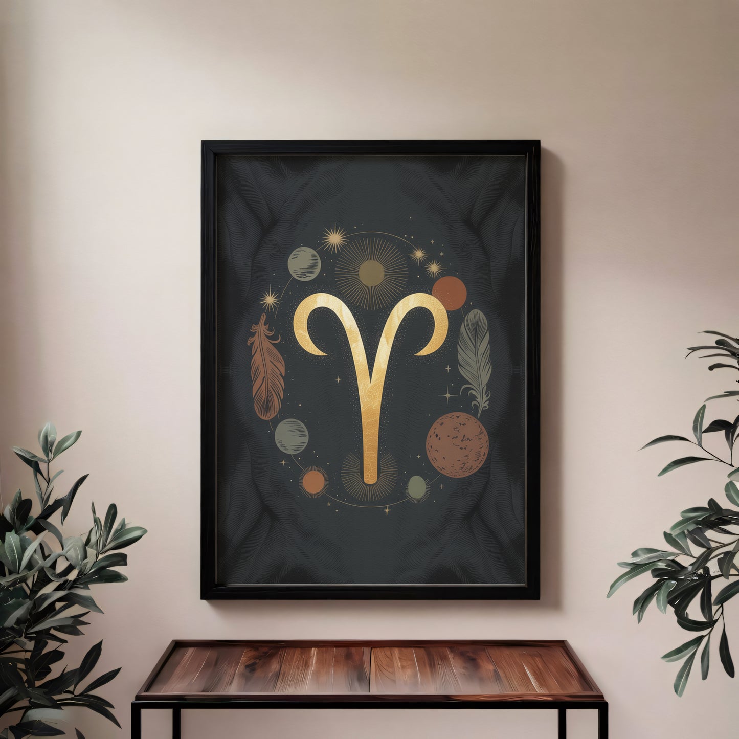 Aries Symbol High Contrast Wall Art