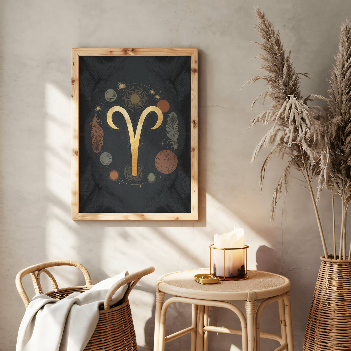Aries Symbol High Contrast Wall Art