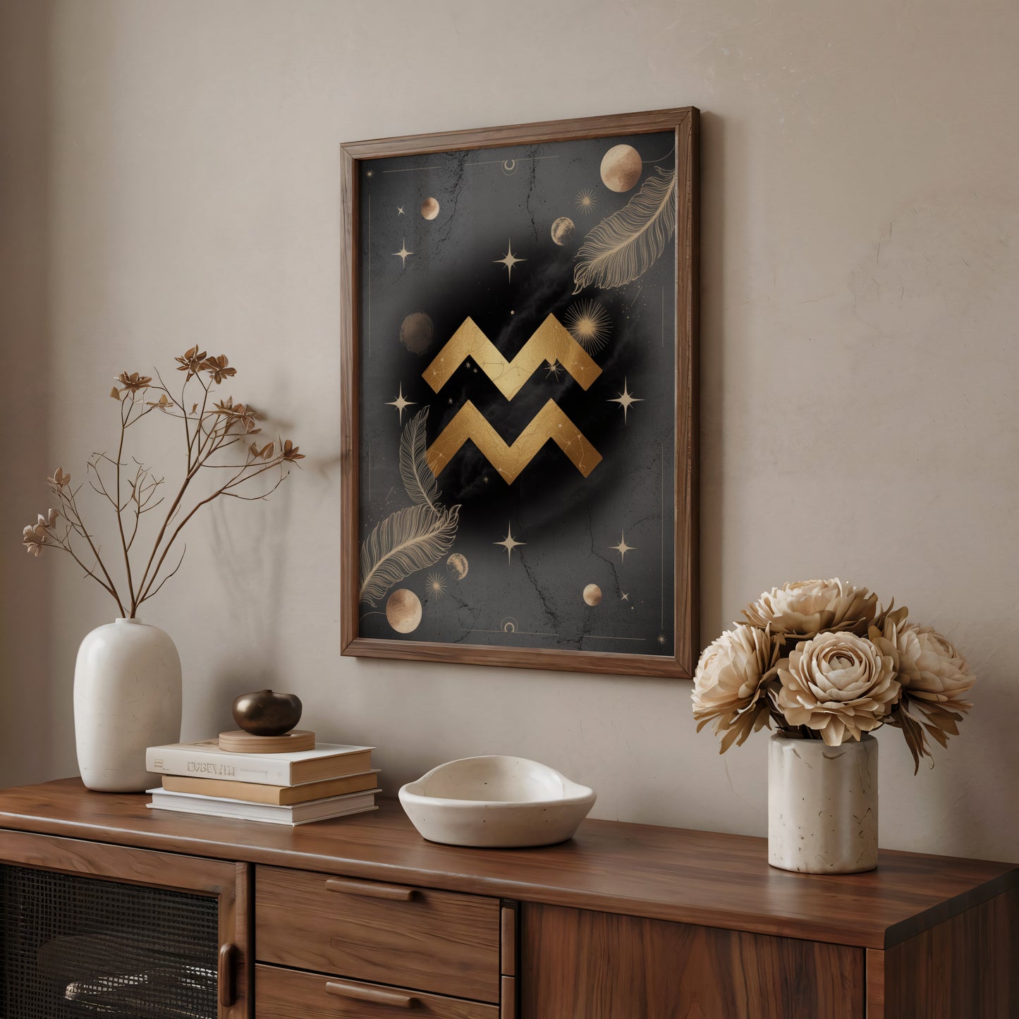 Aquarius Symbol High Contrast Wall Art