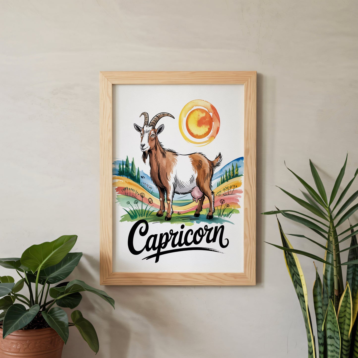 Aisle29 Posters Horned Goat Capricorn Wall Art