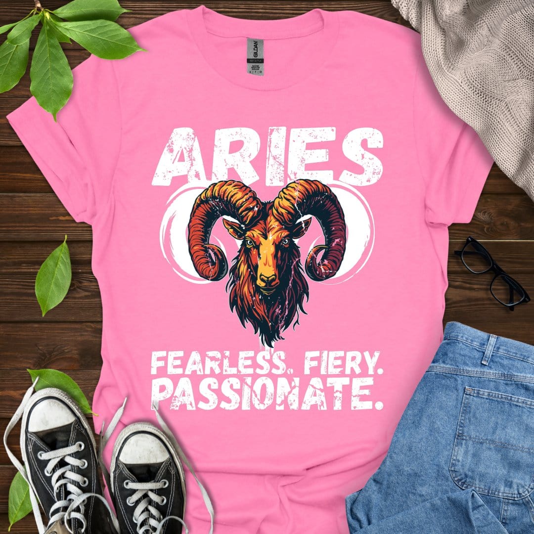 Printify T-Shirt Azalea / S Aries - Fearless. Fiery. Passionate.