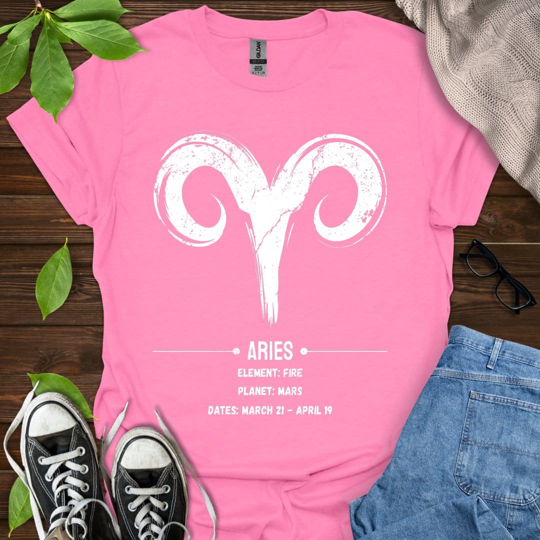 Printify T-Shirt Azalea / S Aries Glyph