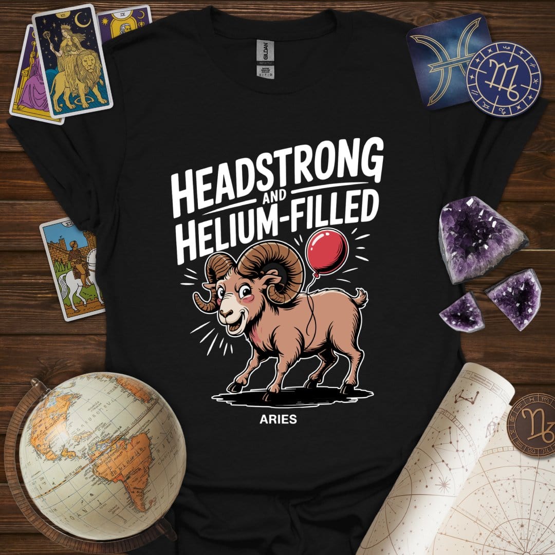 Printify T-Shirt Black / S Headstrong and Helium Filled T-Shirt