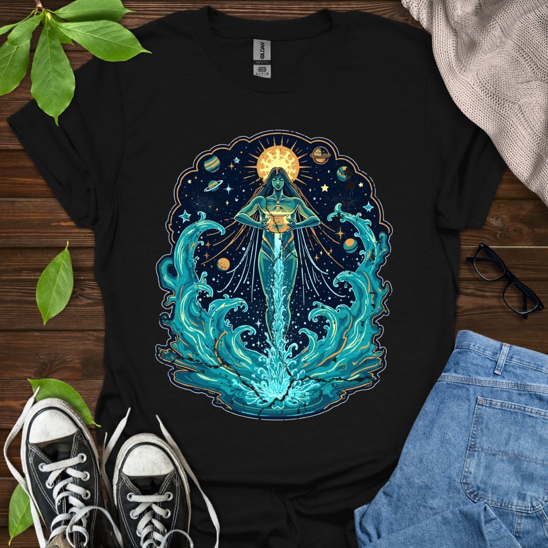 Printify T-Shirt Black / XS Aquarius - Graphic
