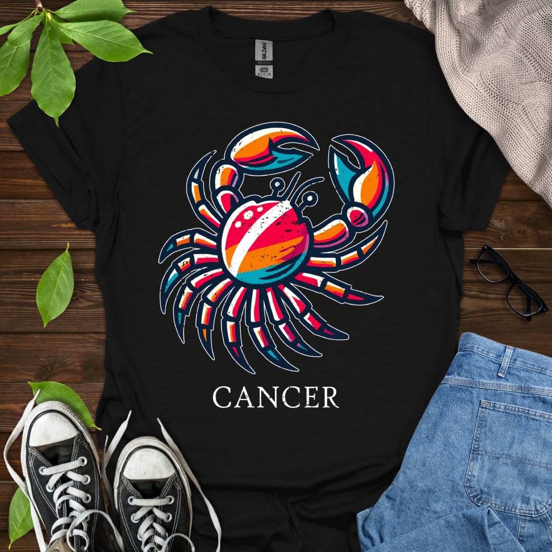 Printify T-Shirt Black / XS Cancer (Simple)