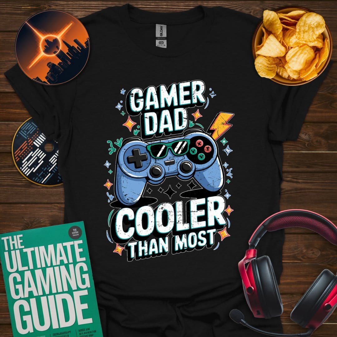 Printify T-Shirt Black / XS Gamer Dad - Cooler Than Most
