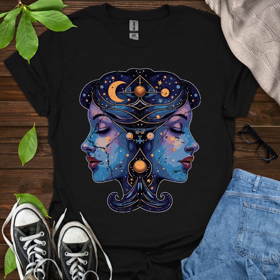 Printify T-Shirt Black / XS Gemini - Graphic