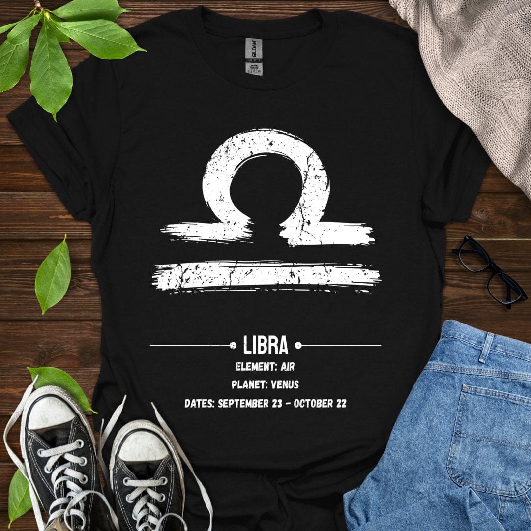 Printify T-Shirt Black / XS Libra Glyph