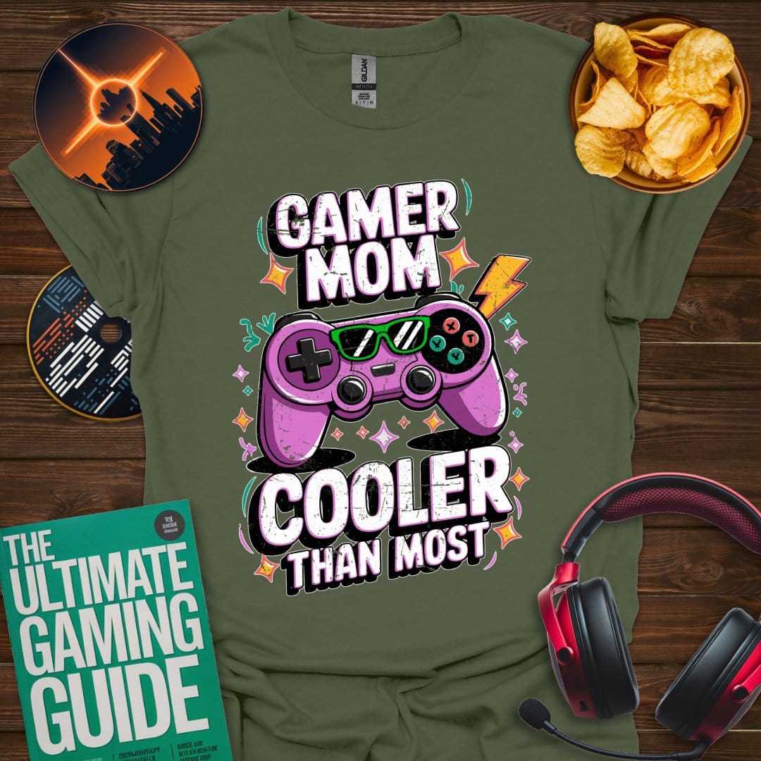 Printify T-Shirt Military Green / S Gamer Mom - Cooler Than Most