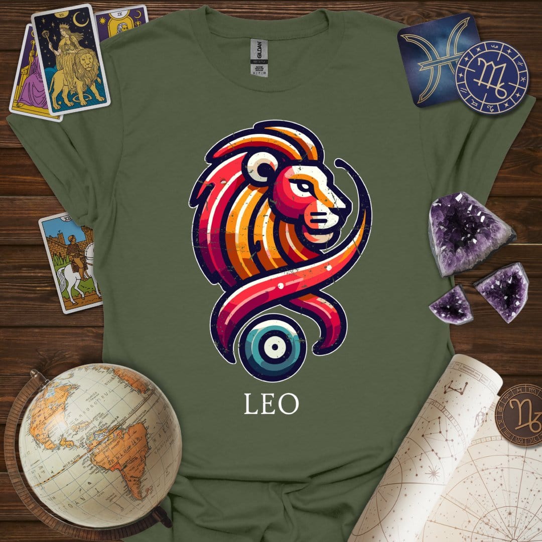 Printify T-Shirt Military Green / S Leo Icon T-Shirt