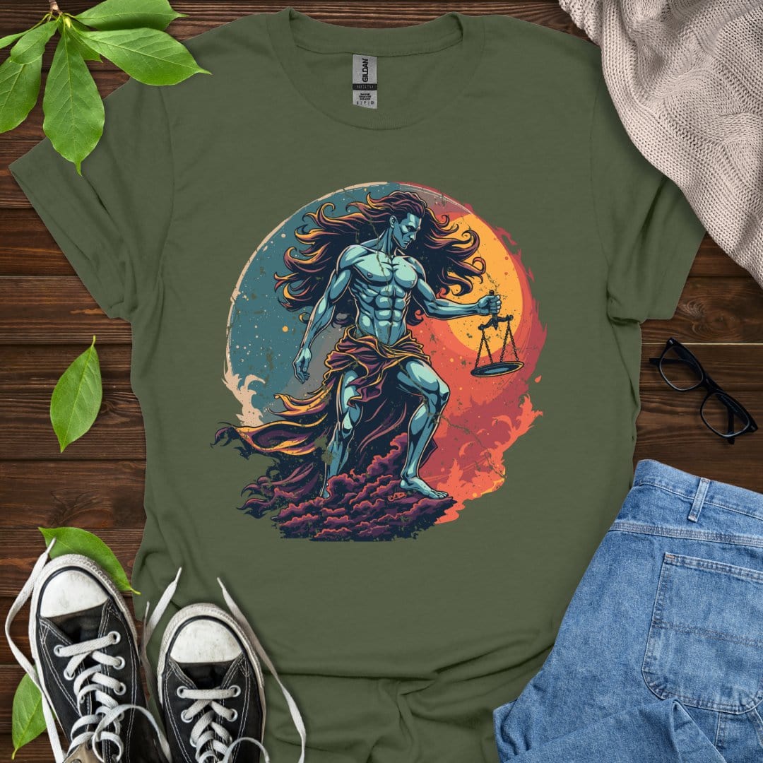 Printify T-Shirt Military Green / S Libra - Graphic