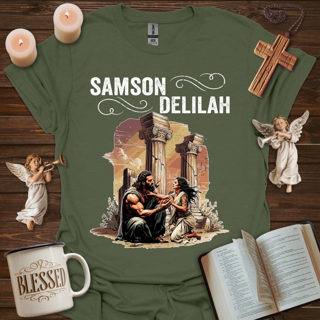 Printify T-Shirt Military Green / S Samson & Delilah T-Shirt