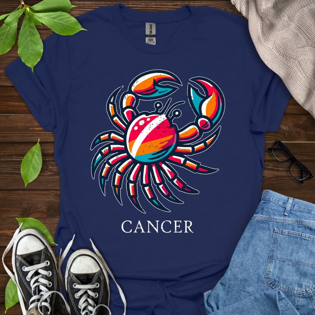 Printify T-Shirt Navy / XS Cancer (Simple)