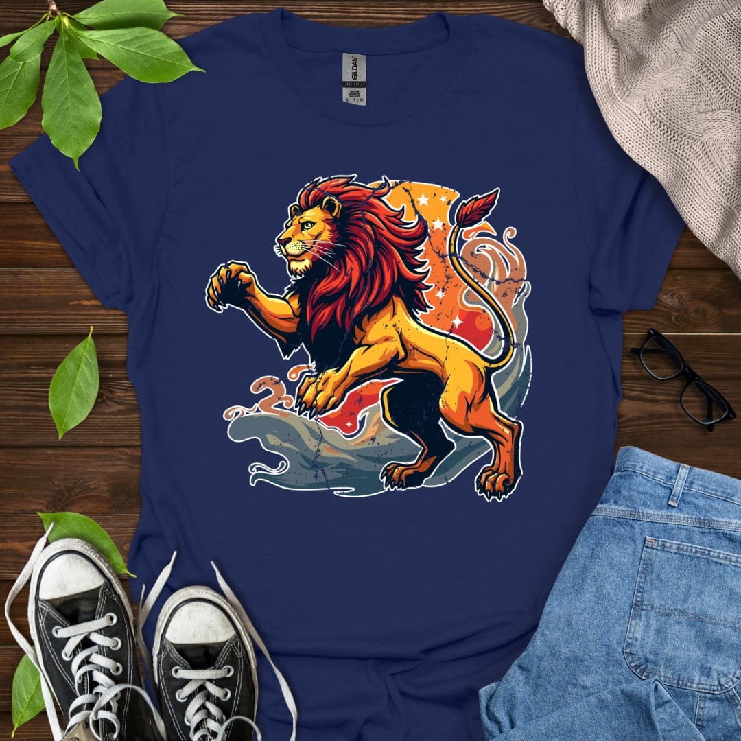 Printify T-Shirt Navy / XS Leo - Graphic