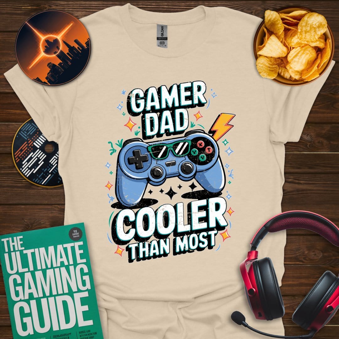 Printify T-Shirt Sand / S Gamer Dad - Cooler Than Most
