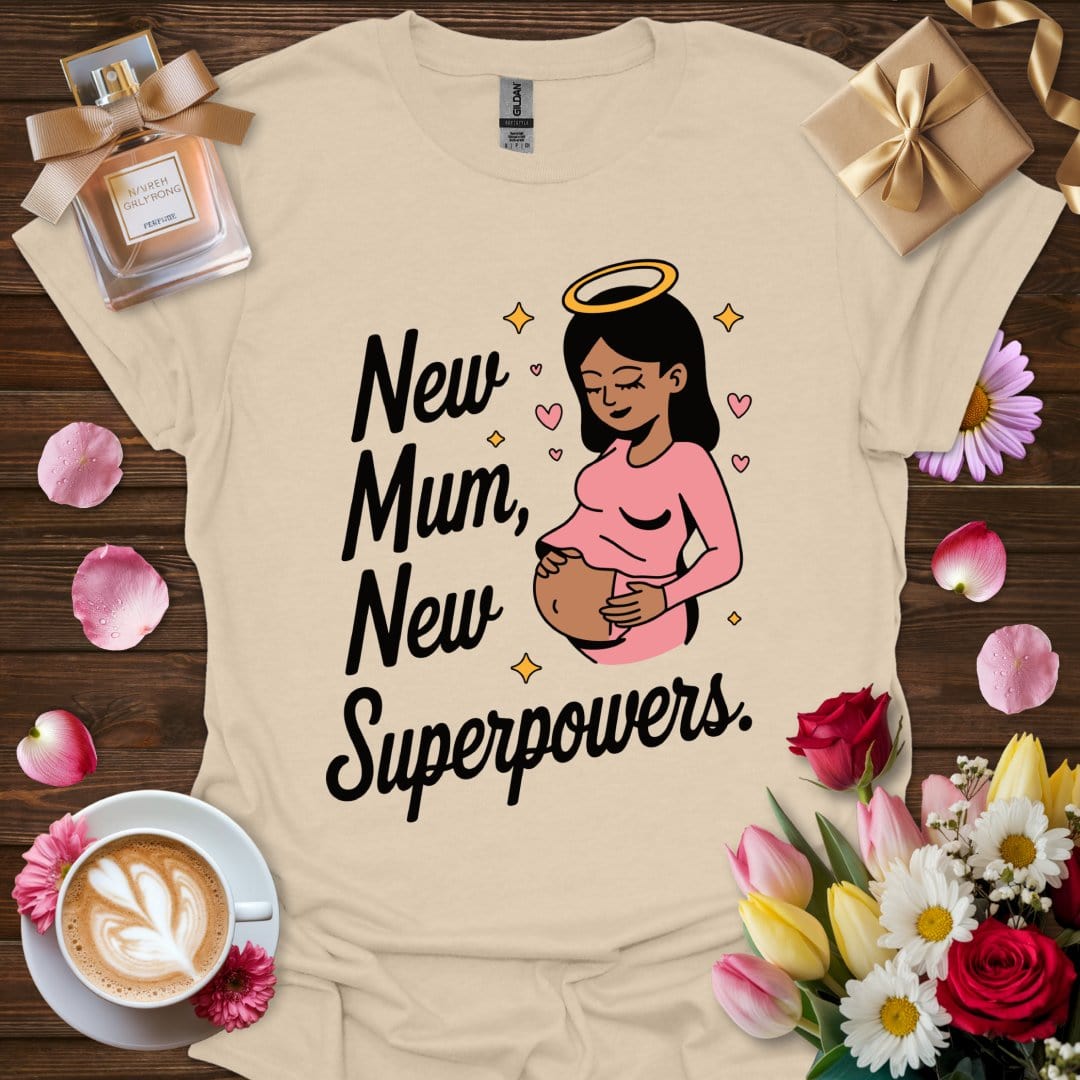 Printify T-Shirt Sand / S New Mum Superpowers T-Shirt