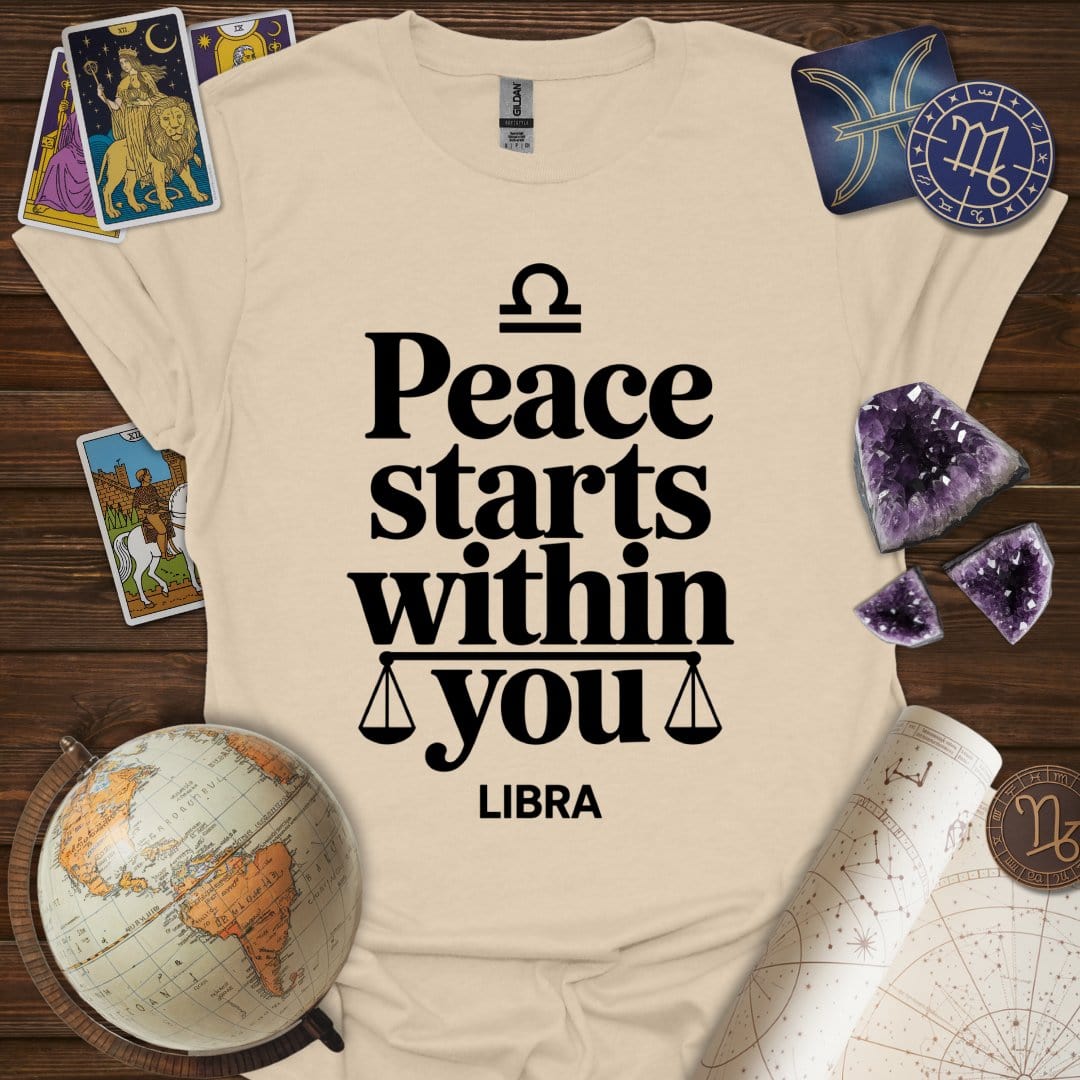 Printify T-Shirt Sand / S Peace Starts Within T-Shirt