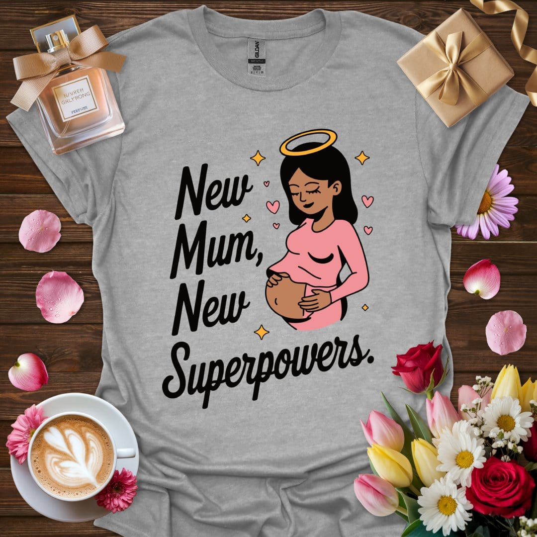 Printify T-Shirt Sport Grey / S New Mum Superpowers T-Shirt