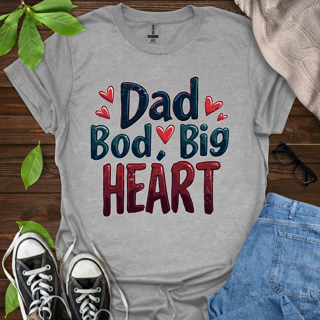 Printify T-Shirt Sport Grey / XS Dad Bod, Big Heart