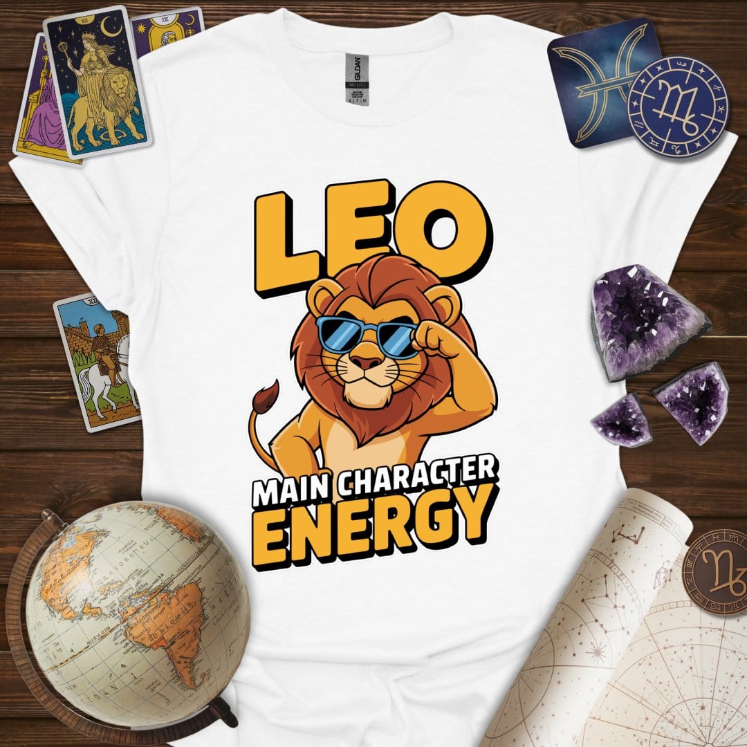 Printify T-Shirt White / S Leo - Main Character Energy T-Shirt