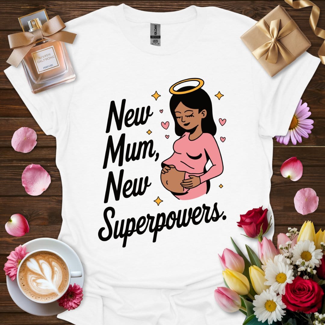 Printify T-Shirt White / S New Mum Superpowers T-Shirt