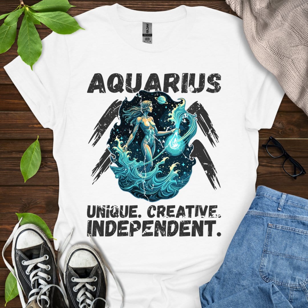 Printify T-Shirt White / XS Aquarius - Unique. Creative. Independent.