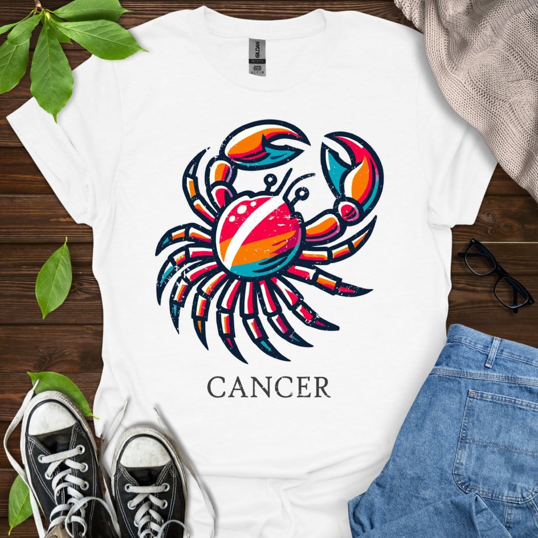 Printify T-Shirt White / XS Cancer (Simple)