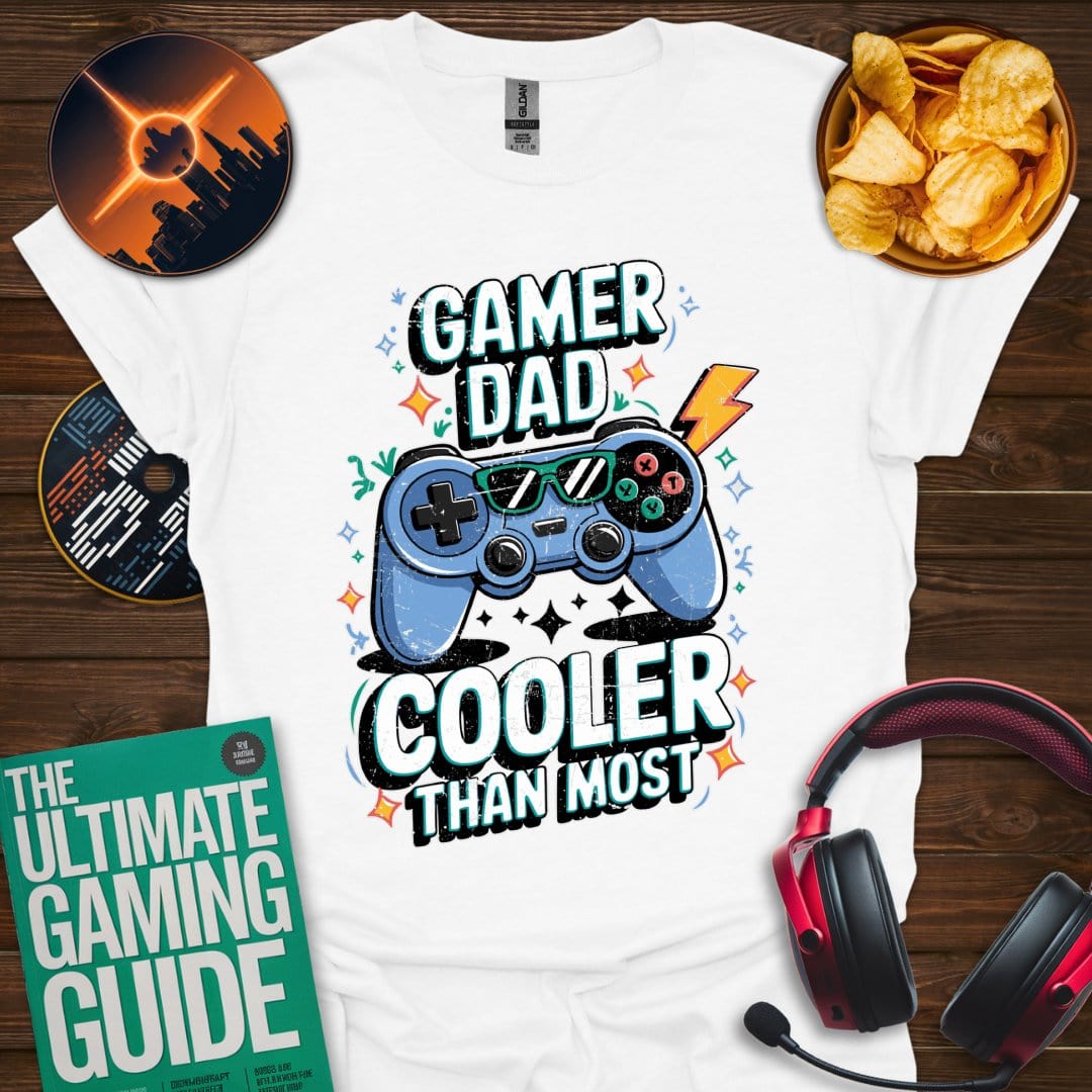 Printify T-Shirt White / XS Gamer Dad - Cooler Than Most