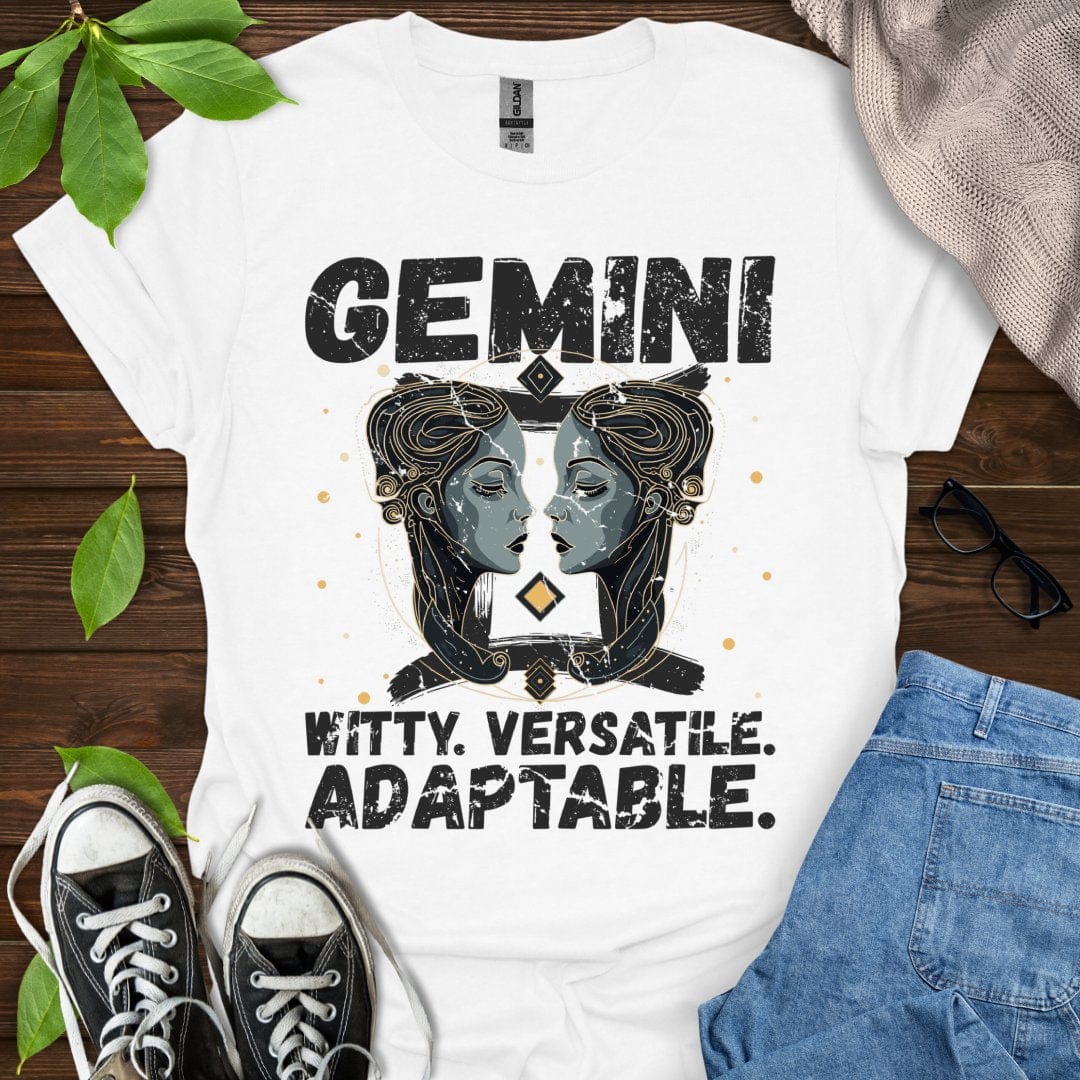 Printify T-Shirt White / XS Gemini - Witty. Versatile. Adaptable.