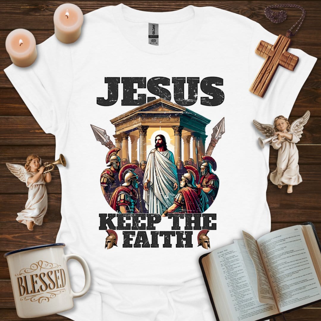 Printify T-Shirt White / XS Jesus - Keep The Faith T-Shirt