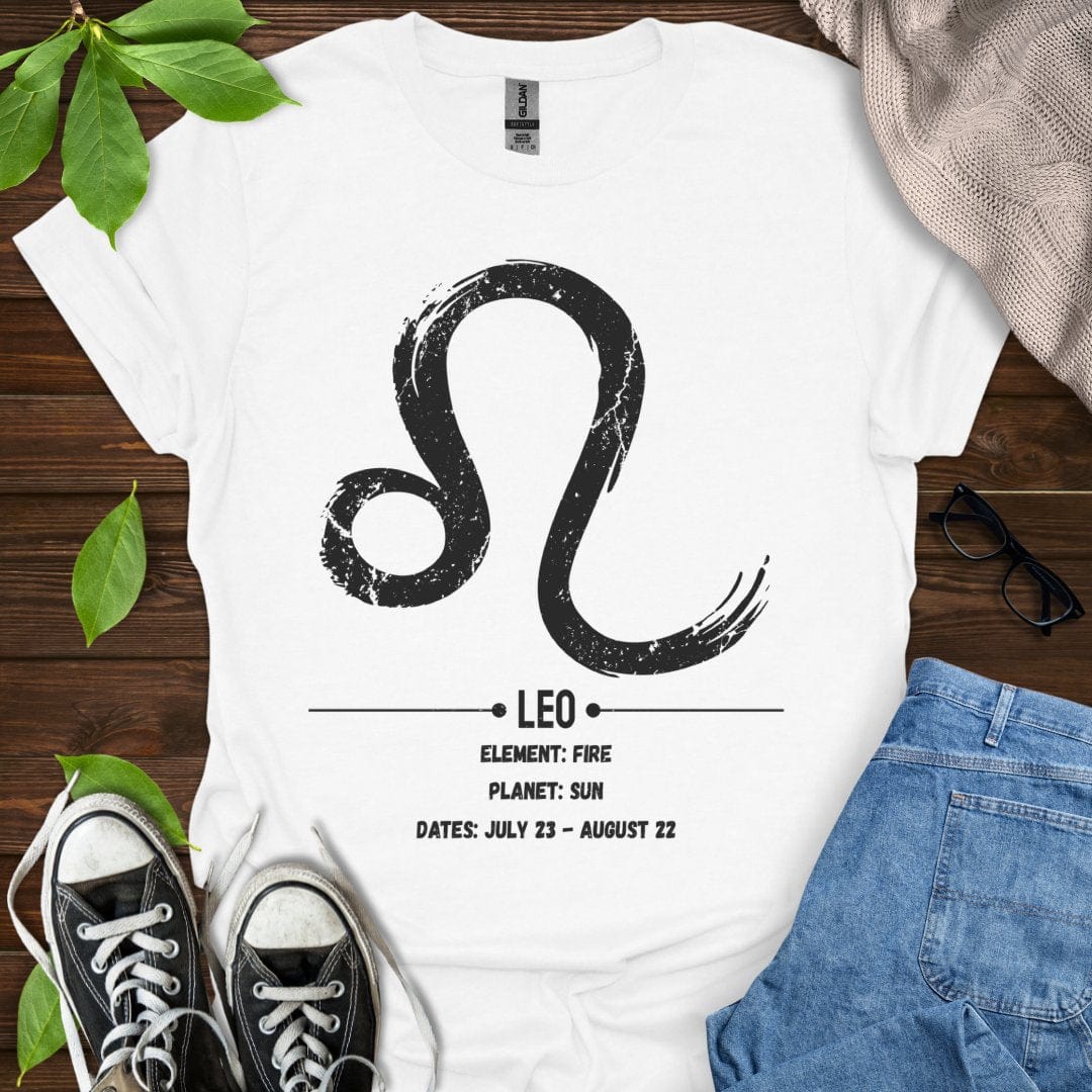 Printify T-Shirt White / XS Leo Glyph