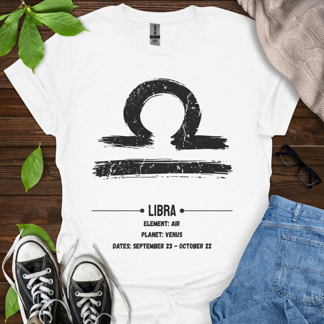 Printify T-Shirt White / XS Libra Glyph