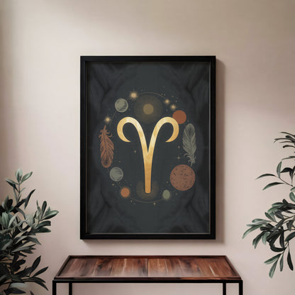 Aries Symbol High Contrast Wall Art