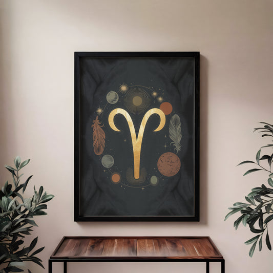 Aries Symbol High Contrast Wall Art