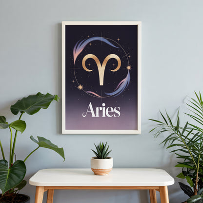 Aries Birth Wall Art