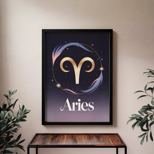 Aries Birth Wall Art