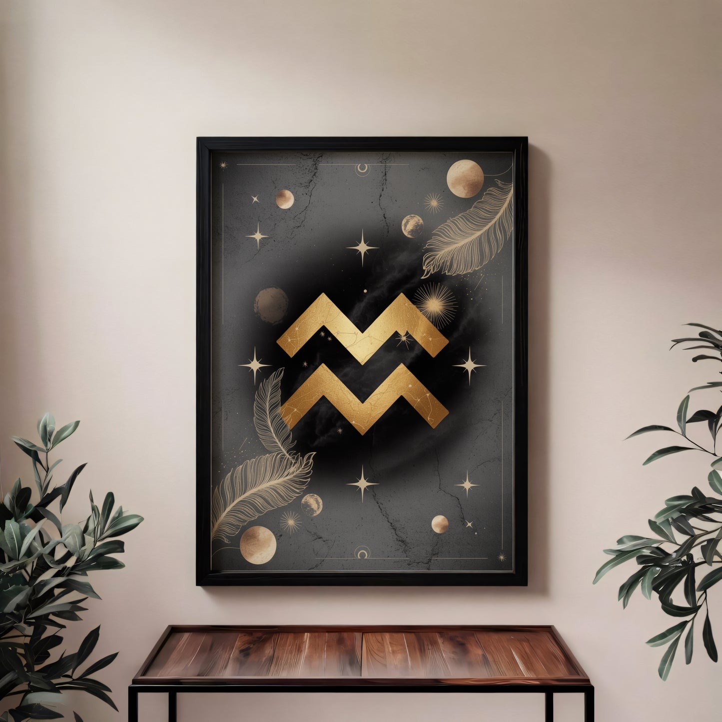 Aquarius Symbol High Contrast Wall Art