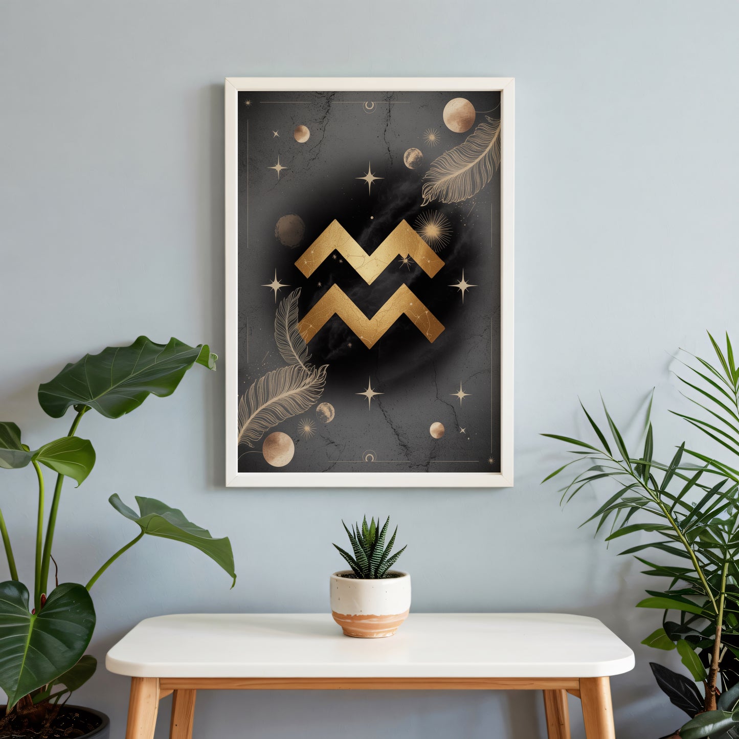 Aquarius Symbol High Contrast Wall Art
