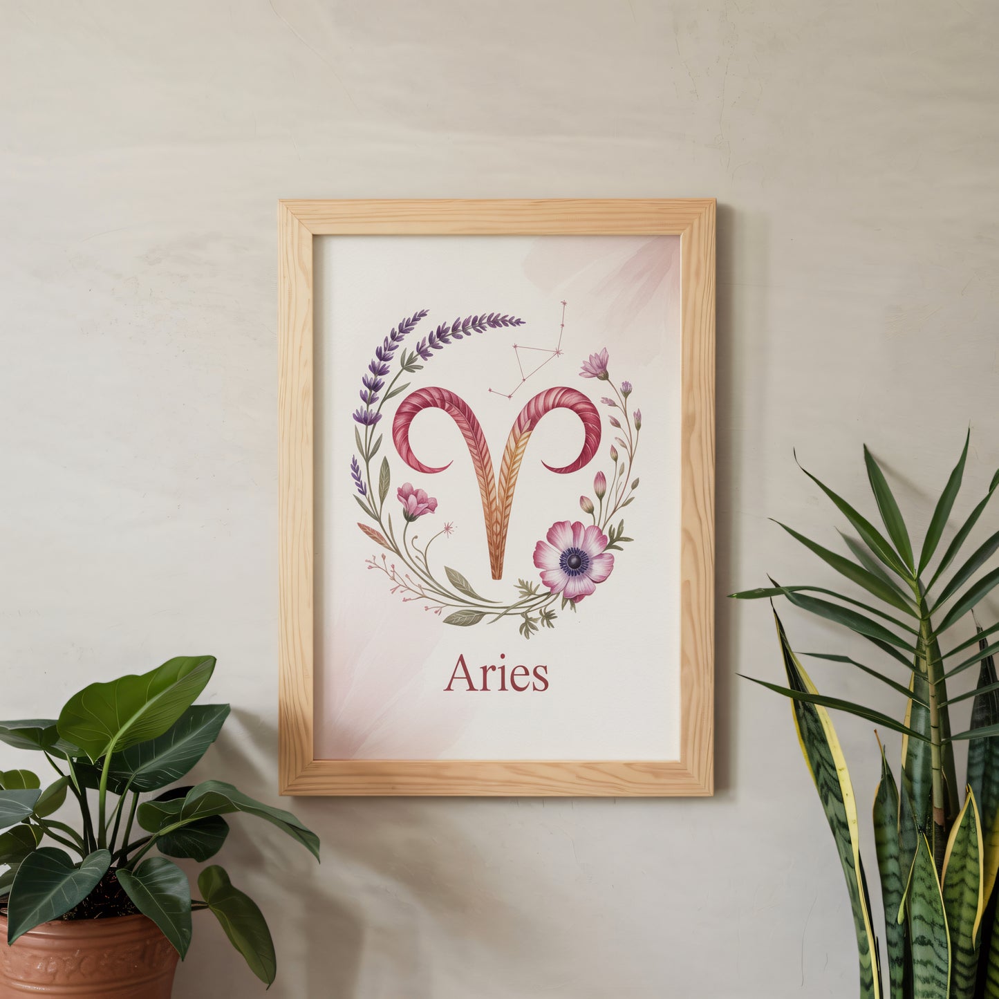 Aries Intricate Watercolour Wall Art