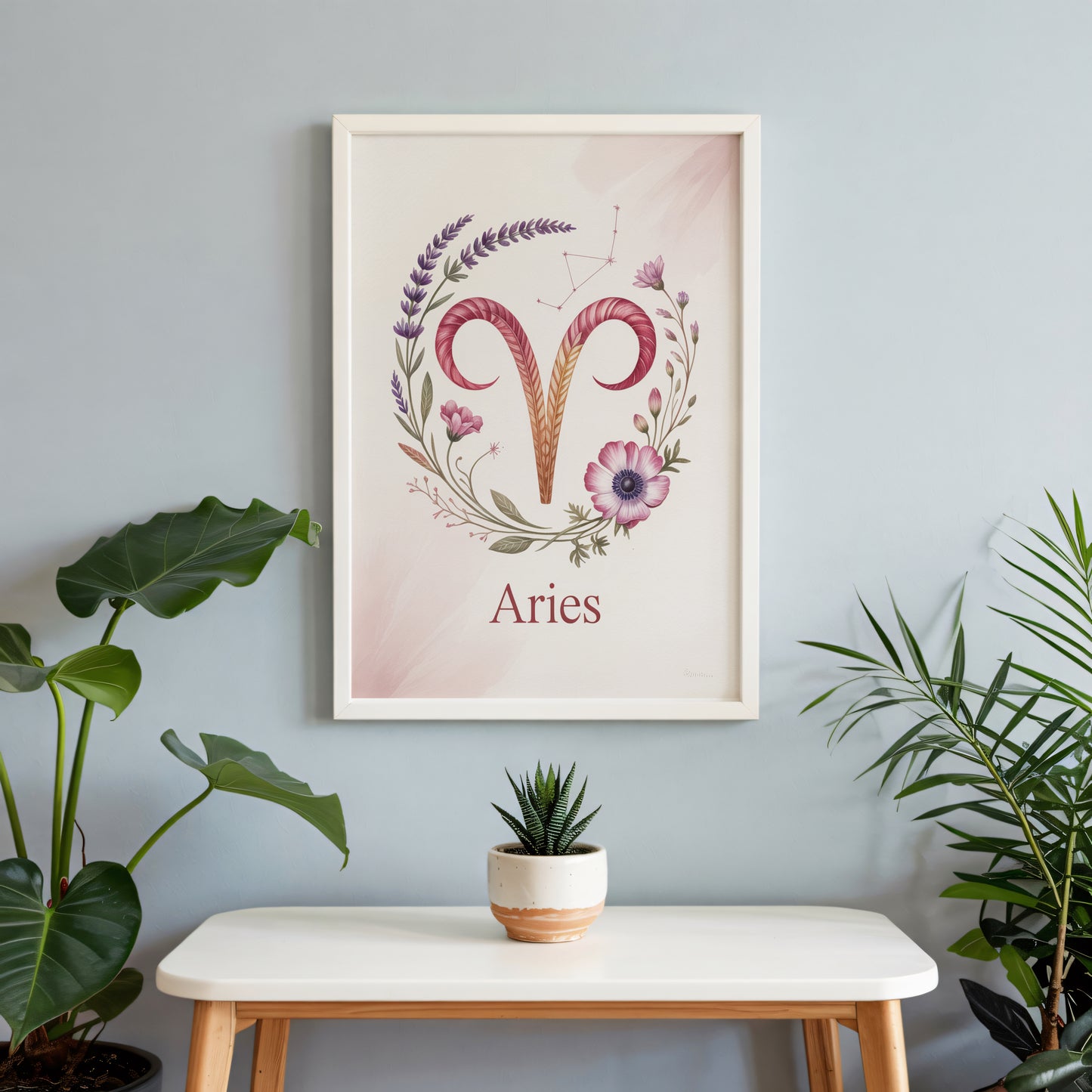Aries Intricate Watercolour Wall Art