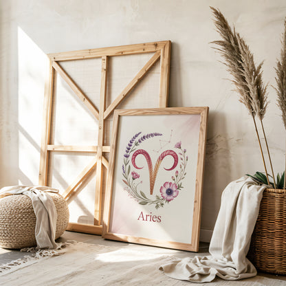 Aries Intricate Watercolour Wall Art