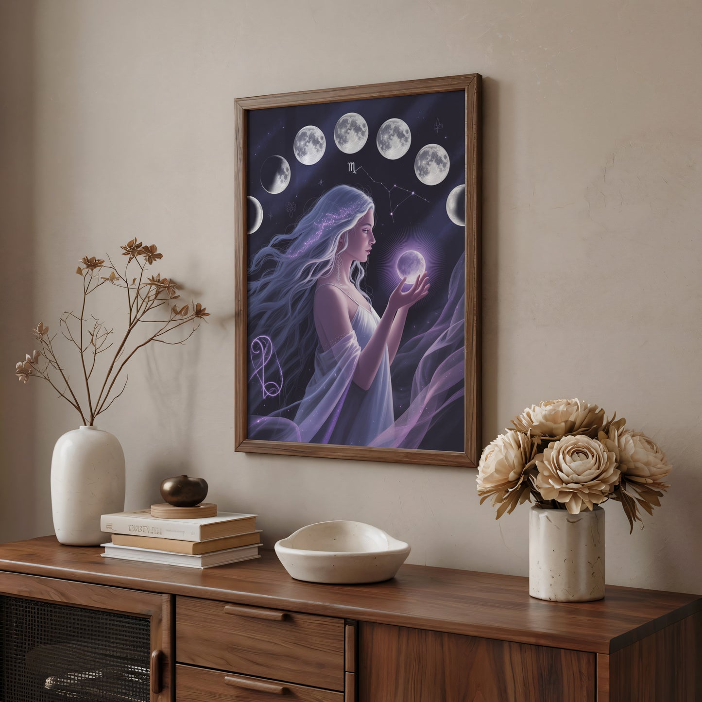 Virgo Plain Lunar Wall Art
