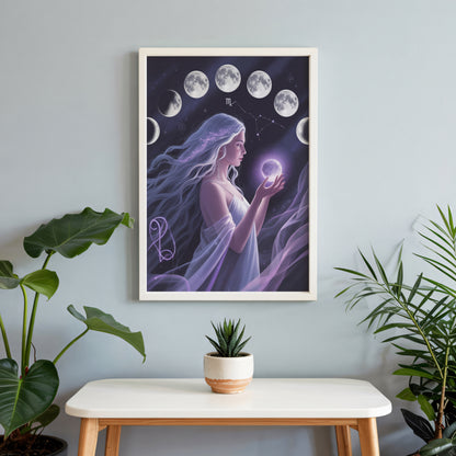 Virgo Plain Lunar Wall Art