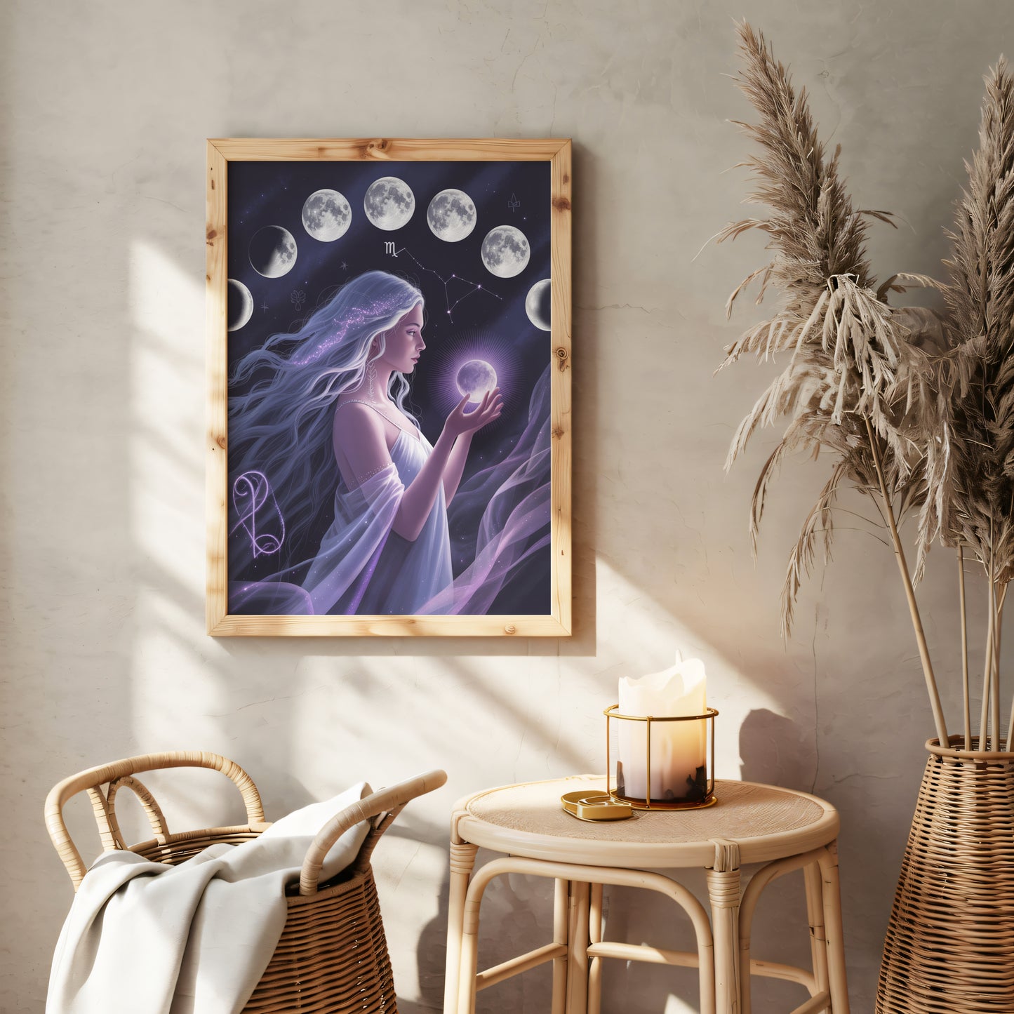 Virgo Plain Lunar Wall Art