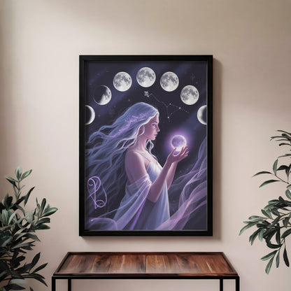 Virgo Plain Lunar Wall Art