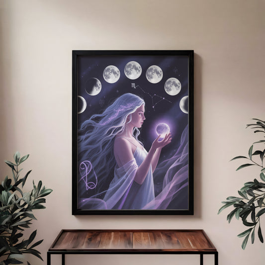 Virgo Plain Lunar Wall Art