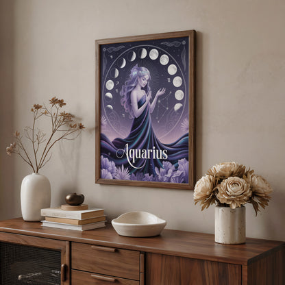Aquarius Lunar Wall Art