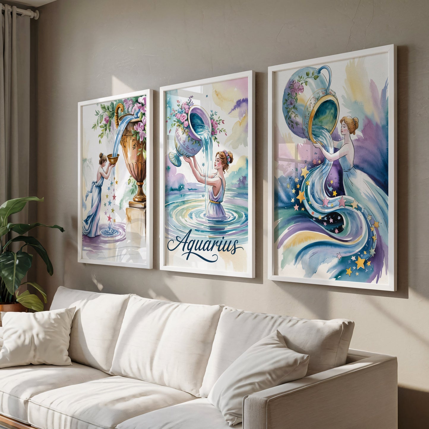Aisle29 Posters Aquarius Bearer Wall Art (Set of 3)