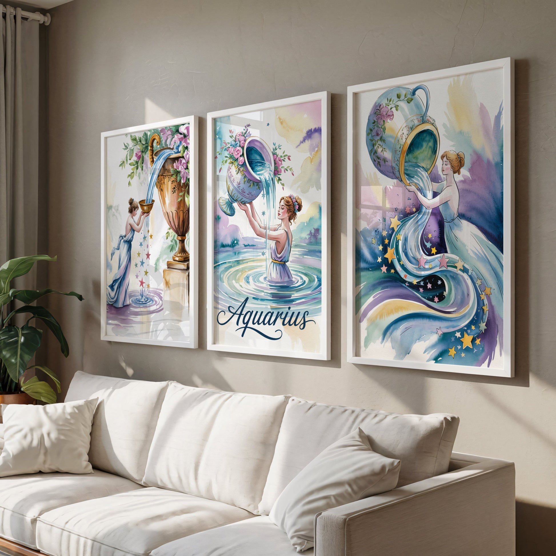 Aisle29 Posters Aquarius Bearer Wall Art (Set of 3)