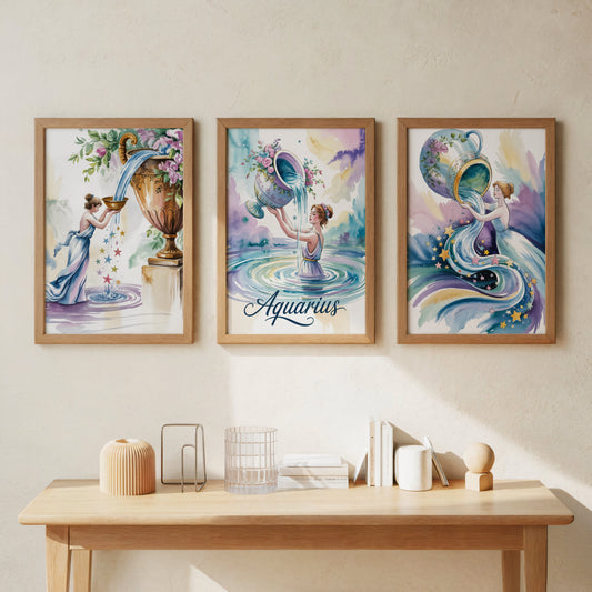 Aisle29 Posters Aquarius Bearer Wall Art (Set of 3)